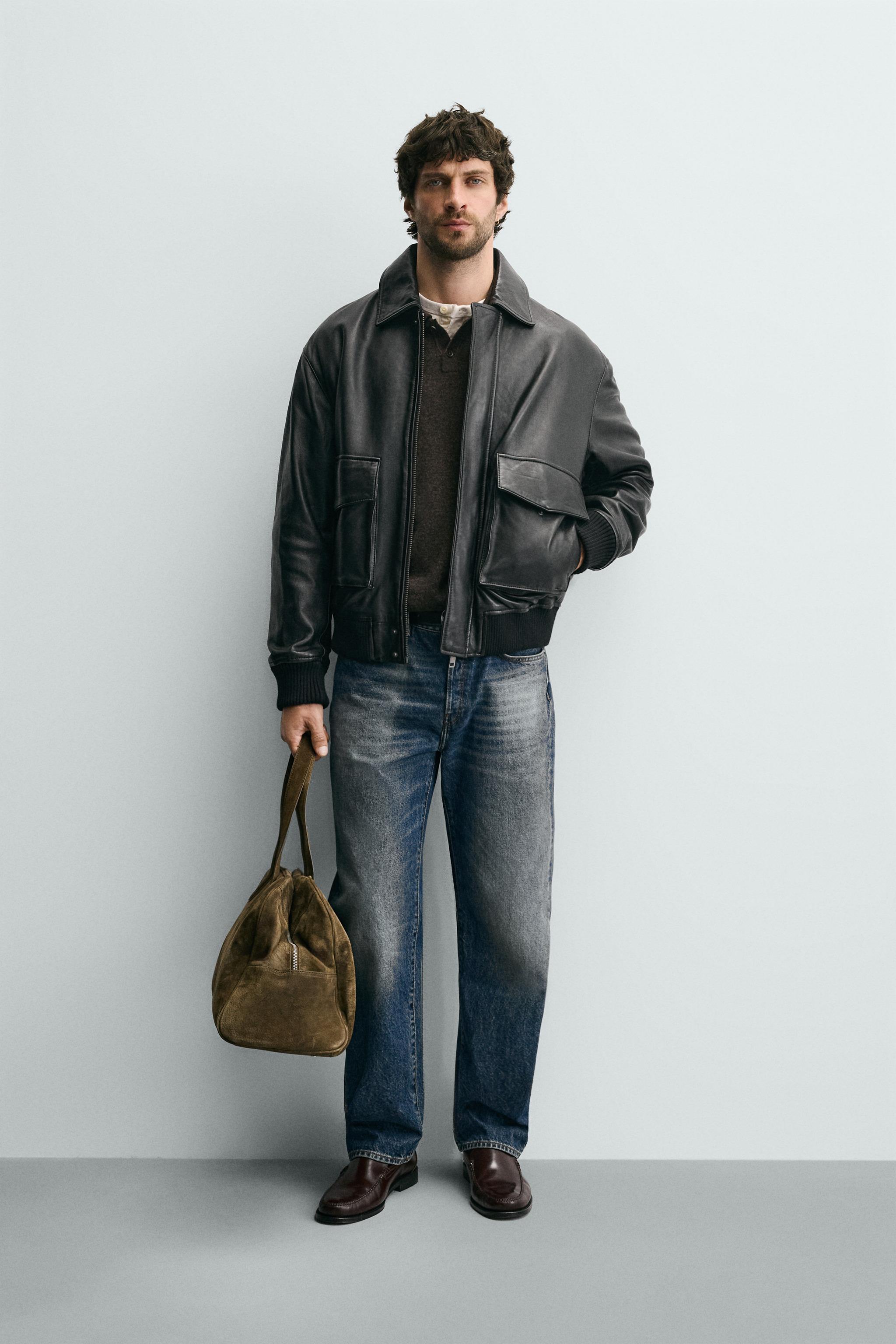 RELAXED FIT LEATHER JACKET